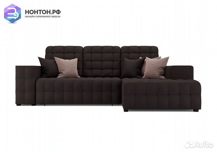 Угловой диван еврокнижка Мадрид микровельвет корич