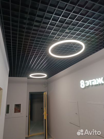 Потолок грильято черный 100Х100