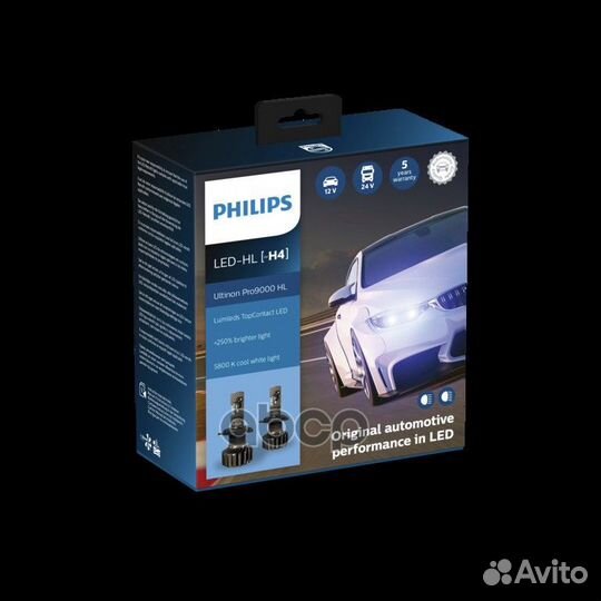 Комплект светодиодных ламп LED H4 P43t 13,2В/18