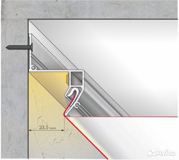 Парящий профиль для натяжных потолков