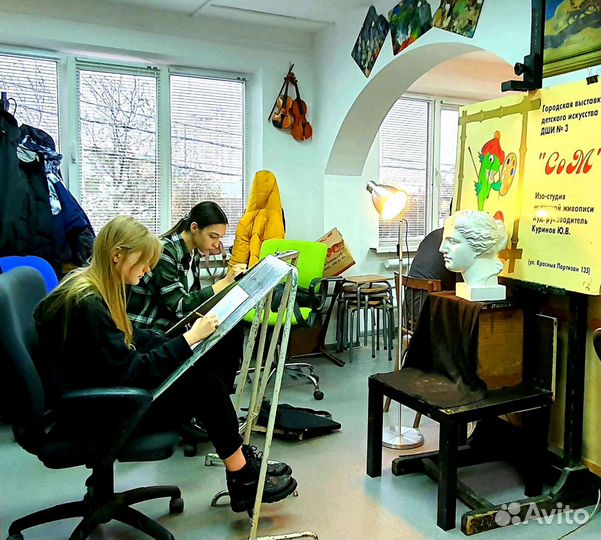 Обучение детей масляной живописи и рисунку дши3