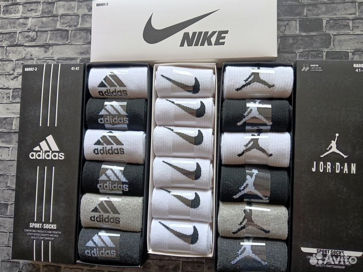 Носки Nike Adidas хлопок