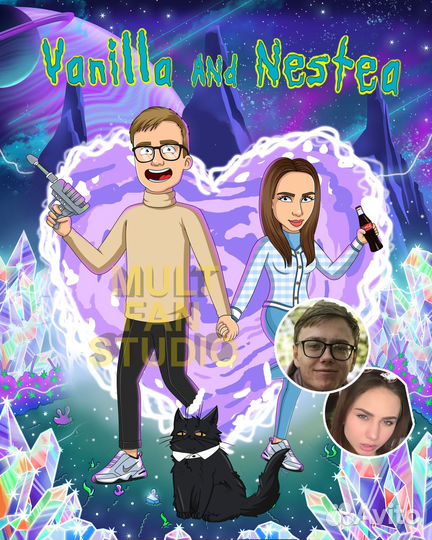 Портрет в стиле Симпсонов, Рика и Морти, Гриффинов