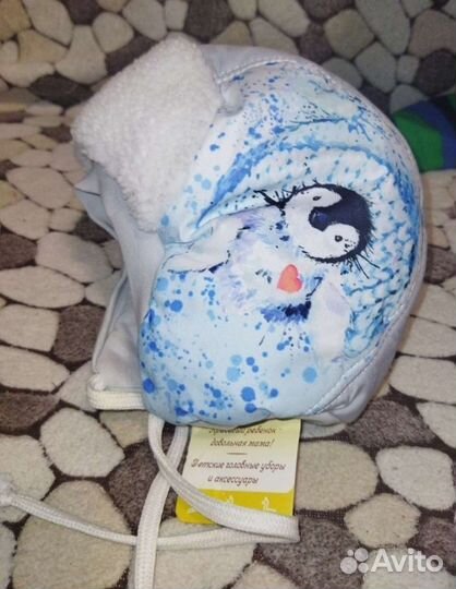 Очень теплая шапка - шлем, новая, размер 48