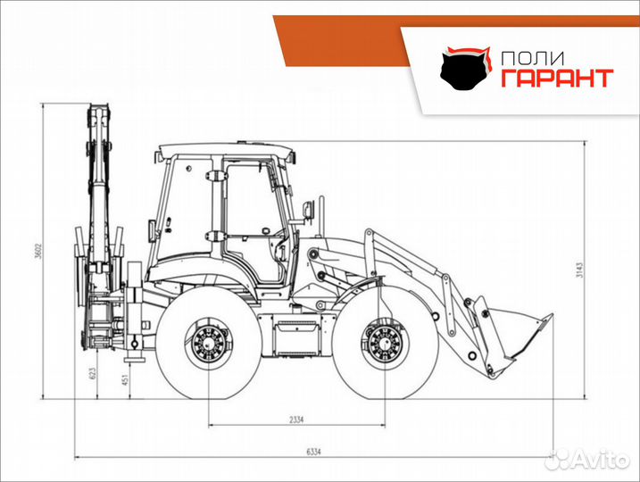Экскаватор-погрузчик Shanmon 388H, 2023