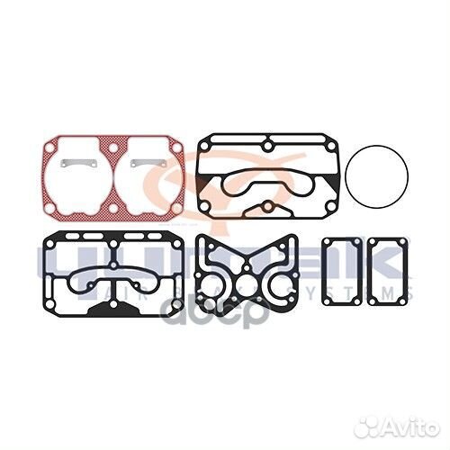 Р/к компрессора прокладки+уплот+болты+гайки I