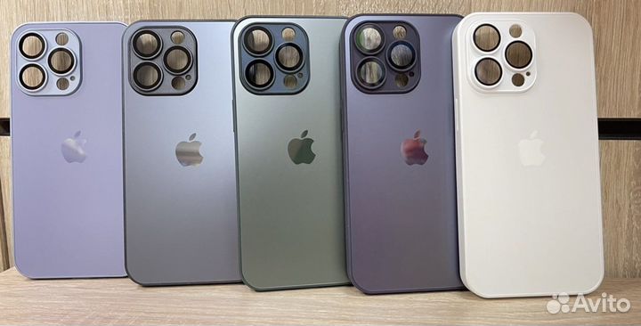 Чехол на iPhone стеклянный матовый