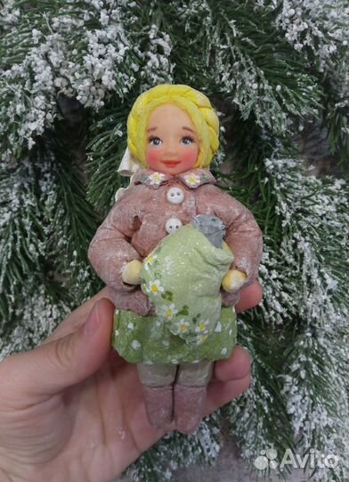 Ватная ёлочная игрушка 