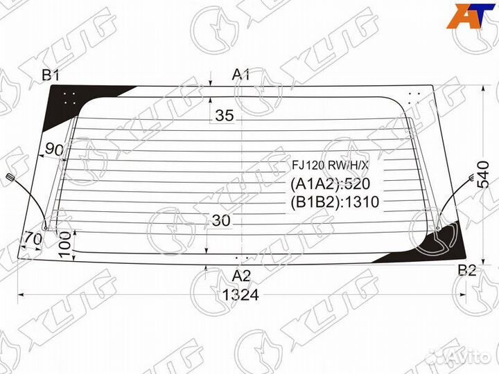 Стекло заднее Toyota Land Cruiser Prado 120
