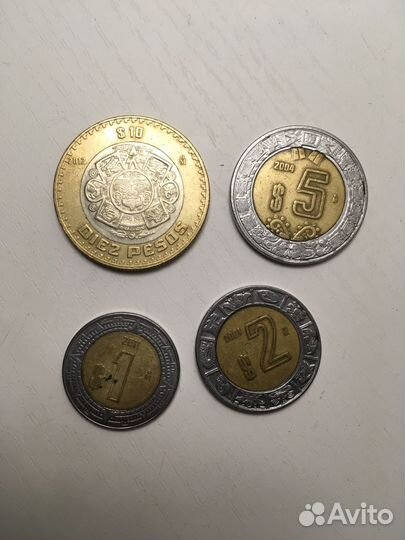 Монеты мексиканские песо