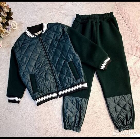Трендовый костюм с начесом для мальчиков и девочек