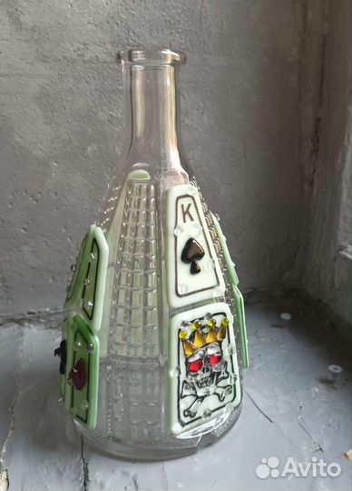 Бутылка стеклянная Карты