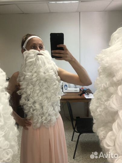 Борода и парик Деда Мороза