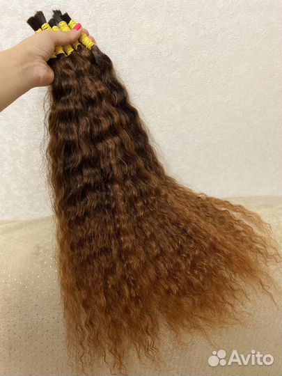 Волосы натуральные для наращивания кудри