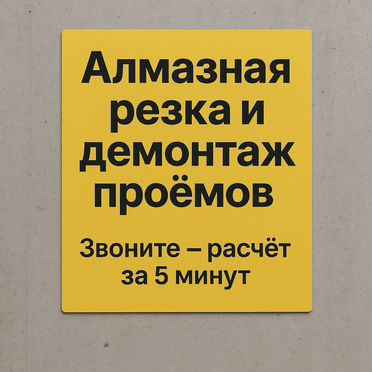 Алмазная резка и демонтаж проемов - Москва/мо