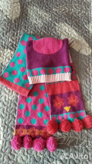 Шапка и шарф для девочки 4-8 лет