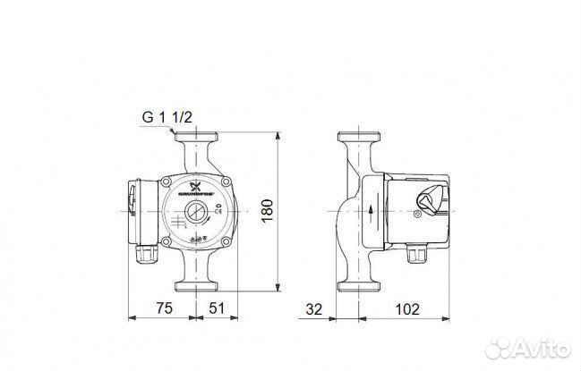 Насос циркуляционный Grundfos UPS 25-40 180