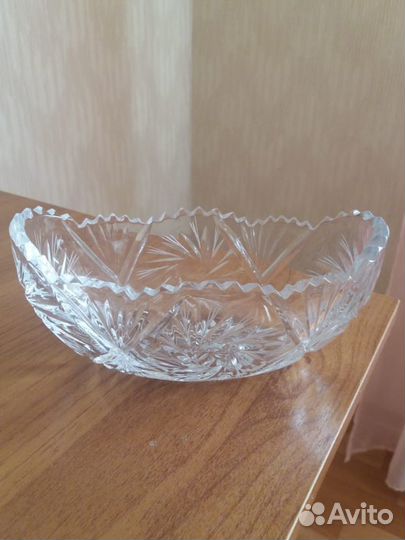 Хрустальная конфетница/ладья/салатник СССР