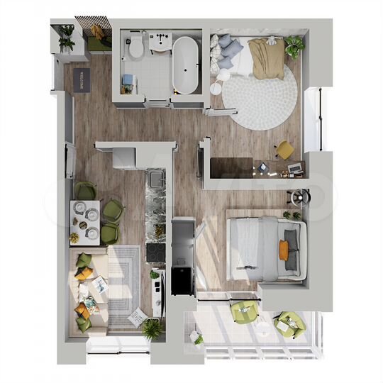 2-к. квартира, 46,2 м², 9/18 эт.