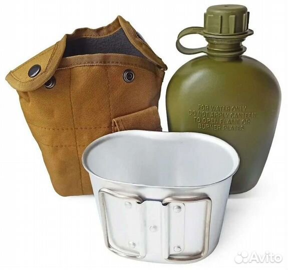 Походная фляга с котелком в чехле 2 в 1