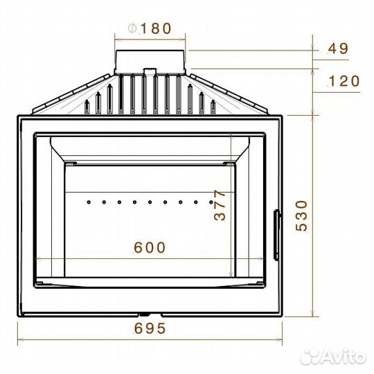 Каминная топка Liseo Castiron LCI 007 gflr