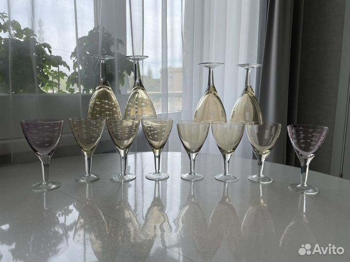 Бокалы фужеры цветное стекло СССР