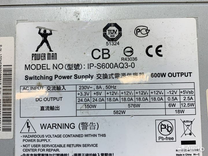 Блок питания Power Man IP-S600AQ3-0