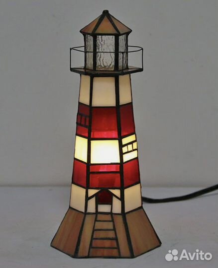 Маяк светильник тиффани стекло лампа