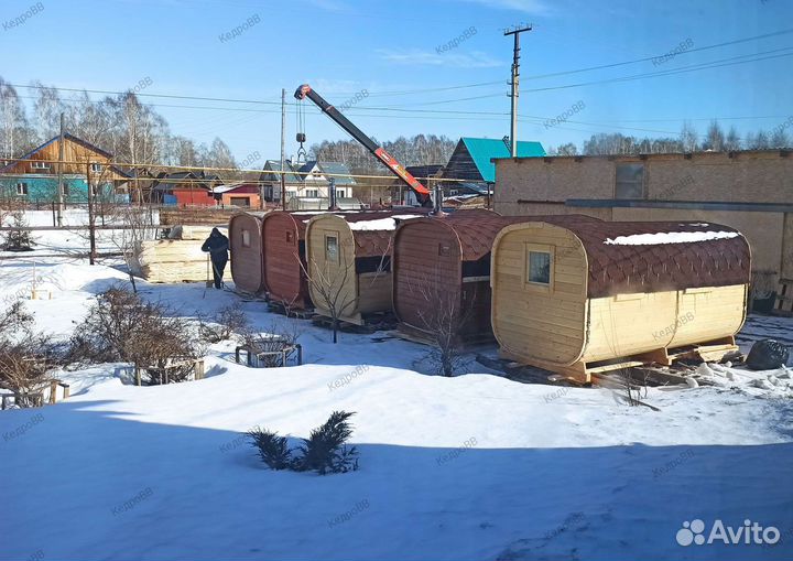 Баня бочка квадро