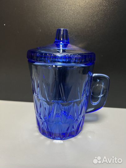Кружка кобольтовое стекло Неман 30-50е годы