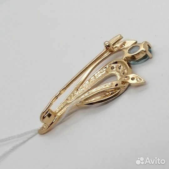 Брошь / 3,34г / Золото585 / топаз