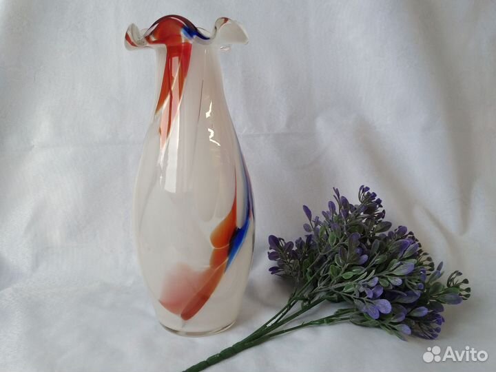 Винтажная ваза СССР цветное стекло