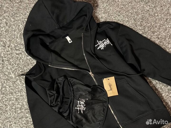 Зип Худи Stussy с балаклавой