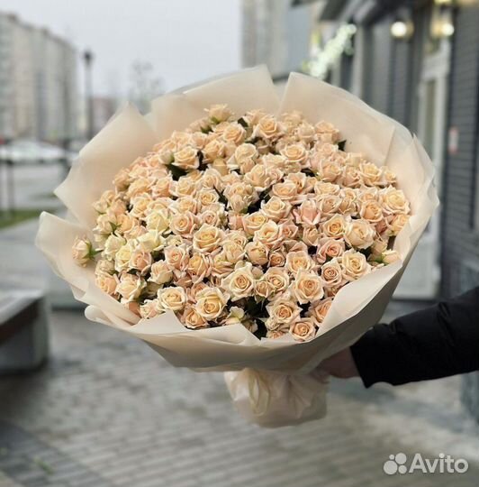 Розы Кустовые Пионовидные Букеты цветы доставка