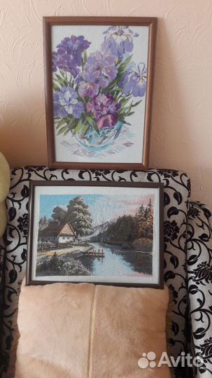 Картина вышитая крестом ручная работа