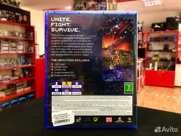 Диск PS4 Minecraft Dungeons Hero Edition (Новый)