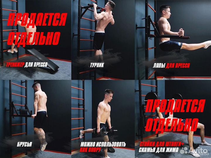 Шведская стенка/турник/брусья 3 в 1 Y77