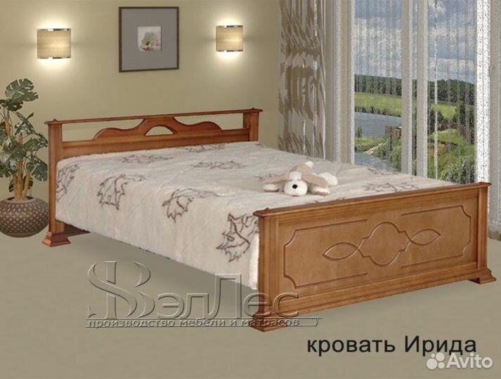 Кровать двуспальная массив сосны берёзы бука дуба