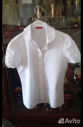Блузка рубашка белая школьная