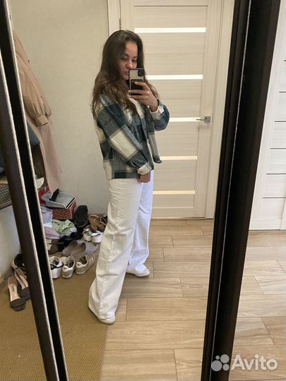 Джинсы белые прямые