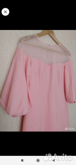 Коктейльное платье 46 персиковый цвет