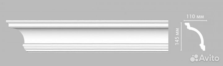 Потолочный плинтус гладкий Decomaster DP 217A