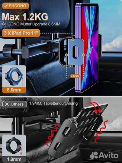 Держатель для планшета на подголовник