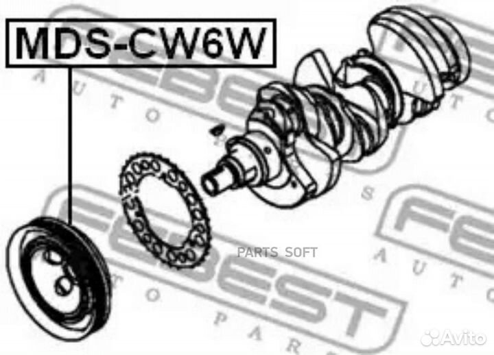 Febest MDS-CW6W Шкив коленвала