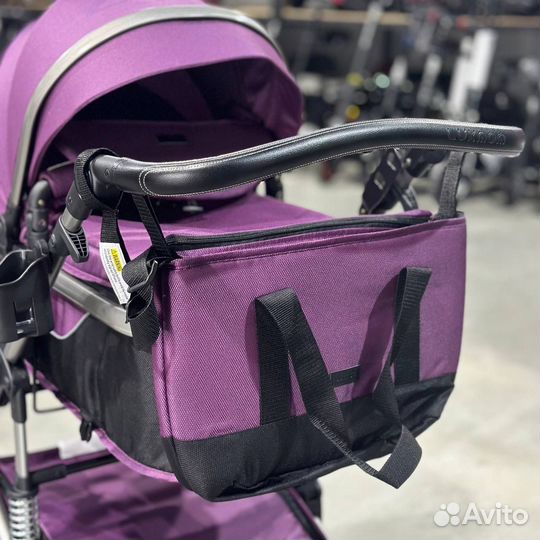 Новая коляска трансформер 3в1 luxmom фиолетовая