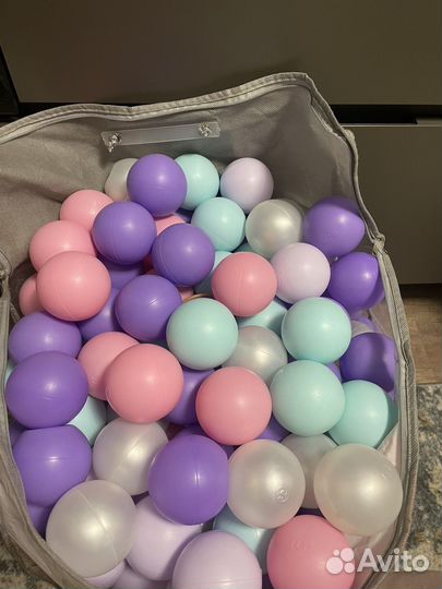 Сухой бассейн с шариками розовый