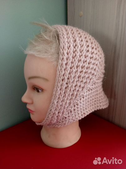 Шапка косынка теплая