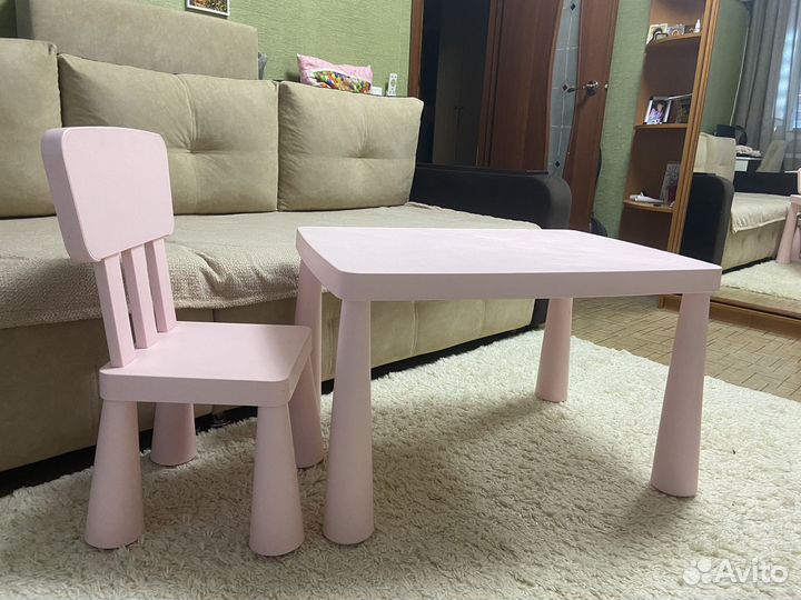 Детский стол и стул IKEA маммут