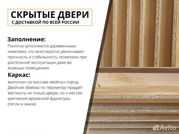 Межкомнатные скрытые двери по покраску