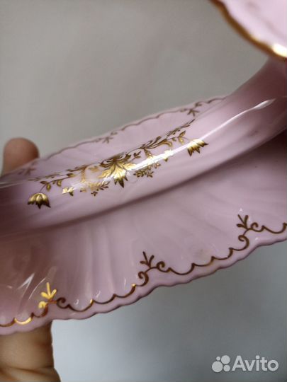 Подсвечник. Розовый фарфор